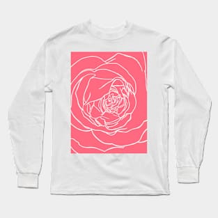 Macro Rose line Art Long Sleeve T-Shirt